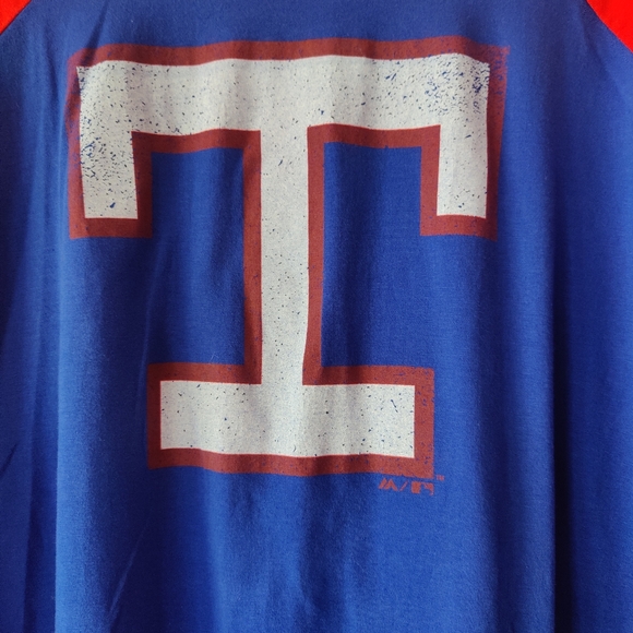 Majestic Texas Rangers 3/4 sleeve stretch T-shirt. XXL - Picture 3 of 3